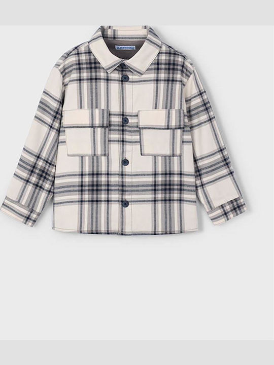 Kids Checked Shirt Long Sleeve Gray