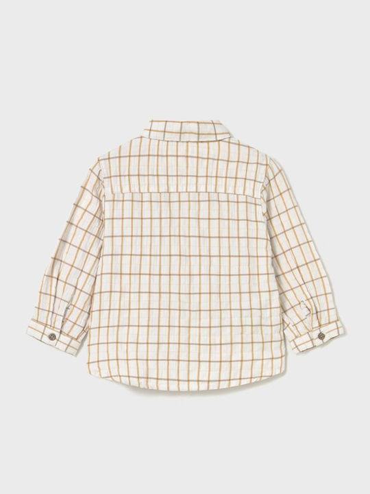 Kids Checked Shirt Long Sleeve Mustard