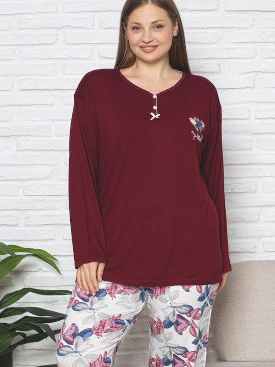 Asel Winter Women's Pyjama Set Bordeaux