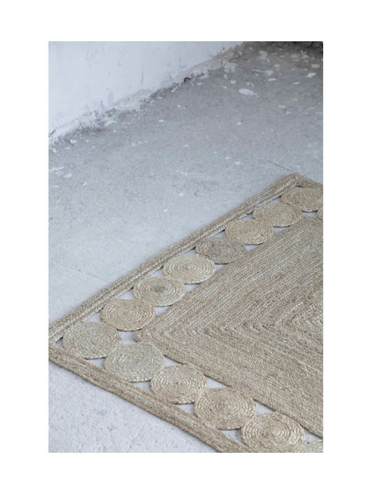 Nima Lentino Teppich Rechteckig Synthetisch,Polyester/Cotton/Leather Beige