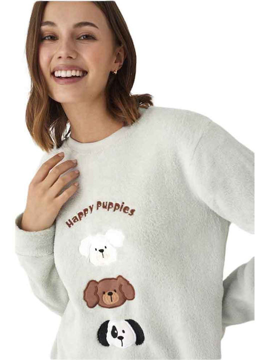 Promise Winter Women's Pyjama Set Bay Leaf Mint
