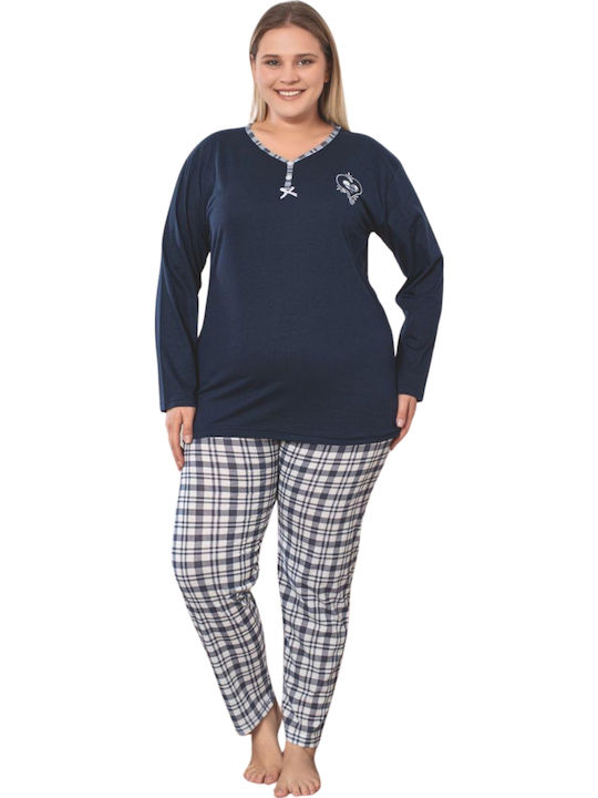 Asel Winter Women's Pyjama Set Dark Blue