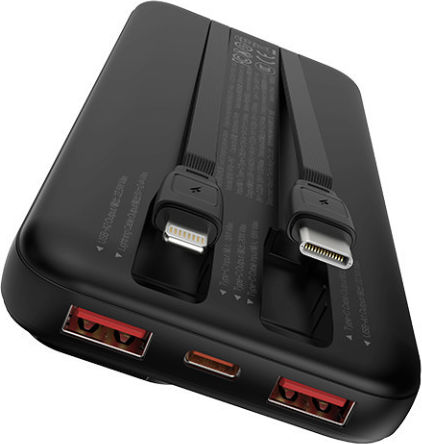 Recci RPB-P67 Power Bank 10000mAh 22.5W Μαύρο