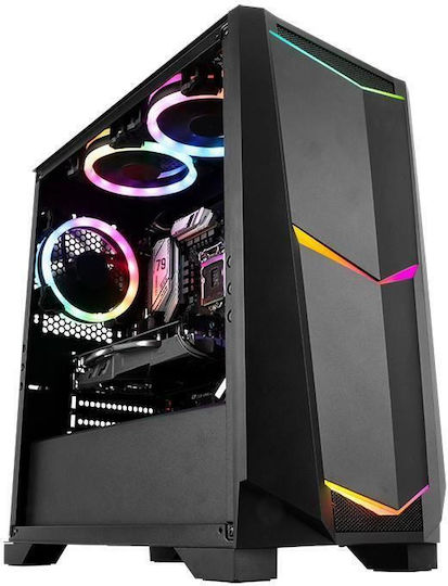 Segotep Ares Геймърско бюро Midi Tower Компютърна кутия с ARGB осветление Черен