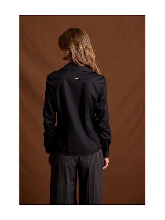 Magie Langärmelig Damen Hemd Black