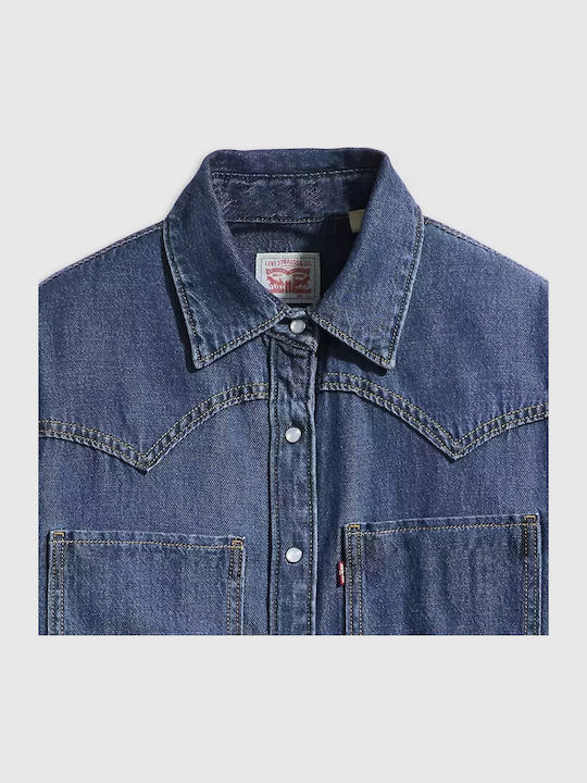 Western Women's Long Sleeve Shirt Dark Blue