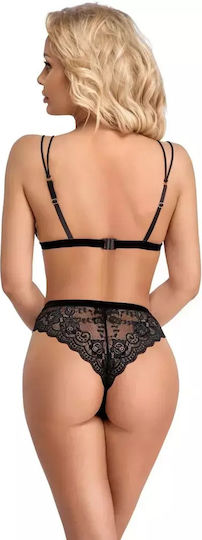 Cottelli Collection Sexy Lingerie Sets with Lace Black 2 Pieces