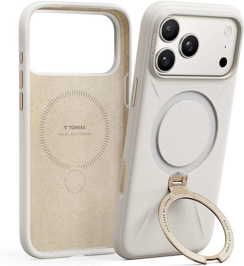 Torras Ostand Q3 Silicone Back Cover White (iPhone 18 / 17 Pro Max)