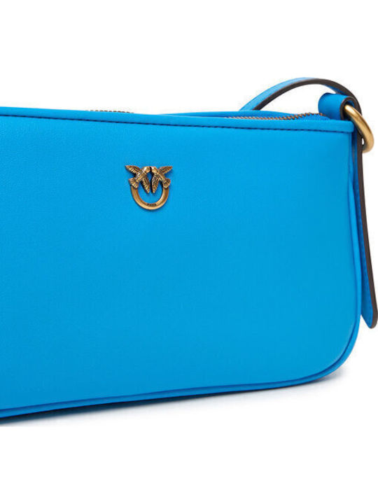 Half Moon Baguette Leder Damentasche Umhängetasche Blau
