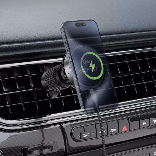 Acefast Auto Handyhalterung mit Magnet und Kabelloses Laden Schwarz