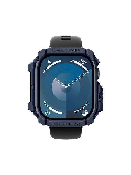 Spigen Rugged Armor Silikonhülle in Blau Farbe für Apple Watch 10 42 mm