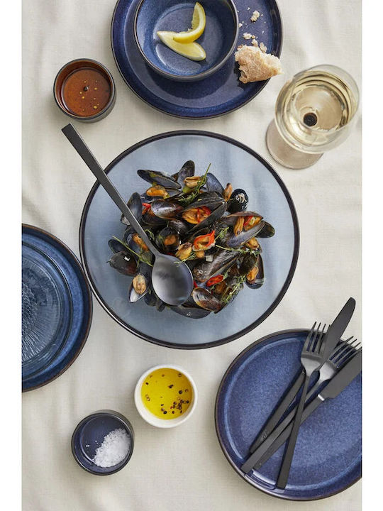 Bitz Plate Shallow Ceramic Blue with Diameter 27cm