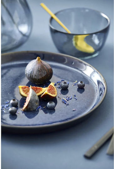 Bitz Plate Shallow Ceramic Blue with Diameter 27cm