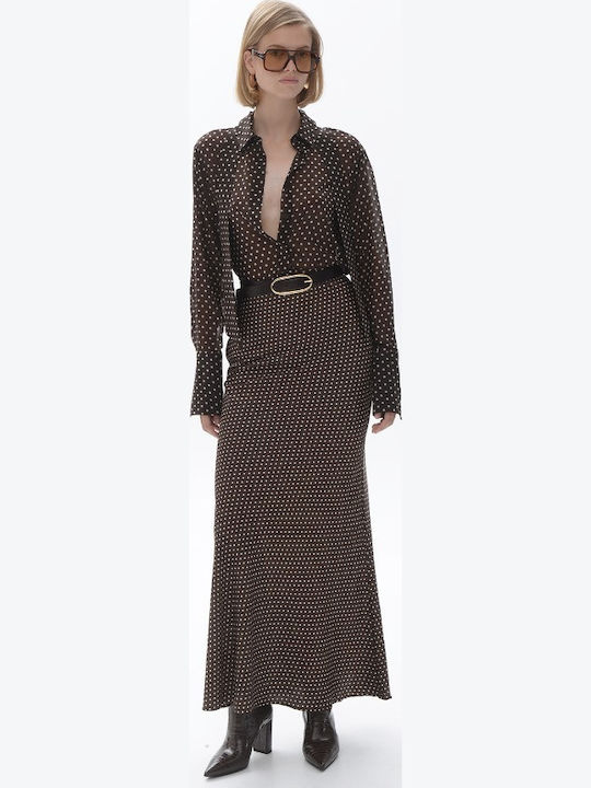Maxi Skirt Polka Dot Brown
