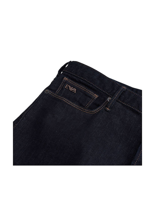 Men's Elastic Jeans Pants with Slim Fit Dark Blue