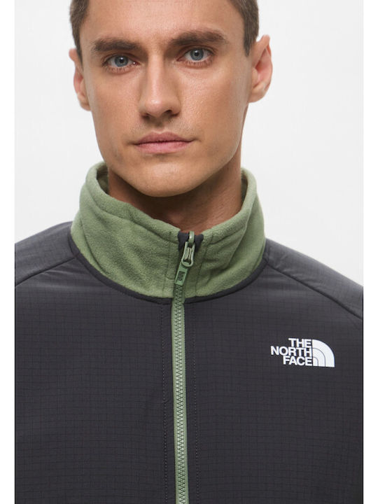 M Glacier Men's Fleece Cardigan Bark Mist, Asphalt Grey