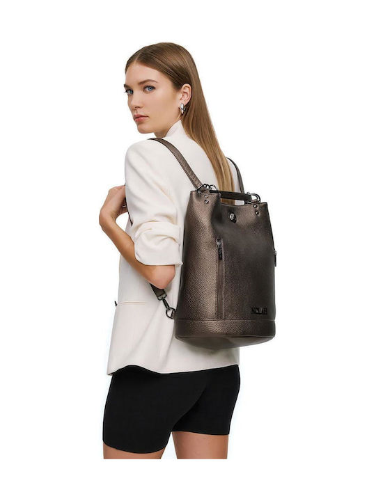 Teo Metallic Gun Women's Bag Backpack Bronze