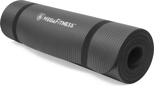 MegaFitness Στρώμα Γυμναστικής Pilates Μαύρο με Ιμάντα Μεταφοράς (183x61x1cm)