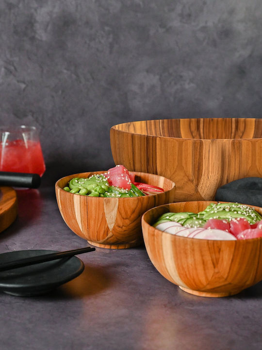 Teak Wonder Wooden Salad Bowl Brown 35x35x15cm