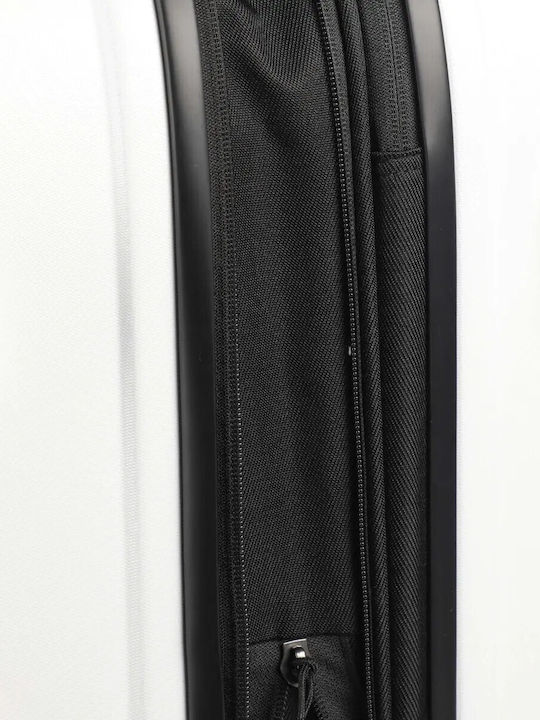 Mandarina Duck Голям Твърд Куфар За Пътуване Blanc С 4 Колела Височина 75см