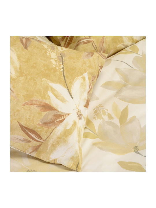 Melinen Set Cearșafuri Dublu cu Elastic 150x200+32cm. Giulia Ochre 4buc