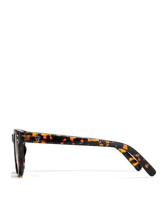 Chpo Toro X Unisex Sunglasses with Brown Tartaruga Plastic Frame and Green Lens 16133GA