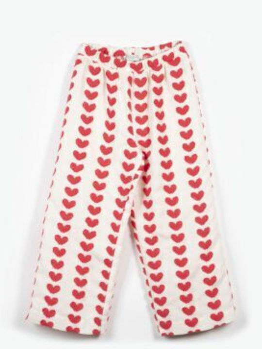 Kids' Palazzo Pants Red-White
