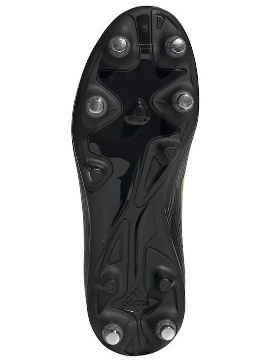 F50 League SG Kids Soccer Cleats with Molded Core Black / Iron Metallic / Lucid Lemon