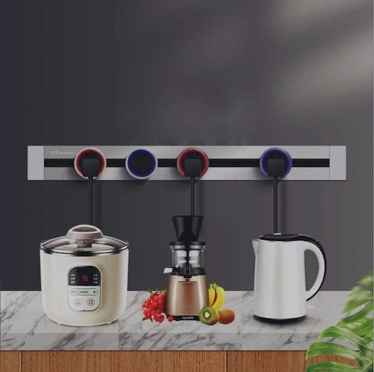 Redled Einzeln Extern Stromsteckdose mit Lampe Schwarz 1Stück