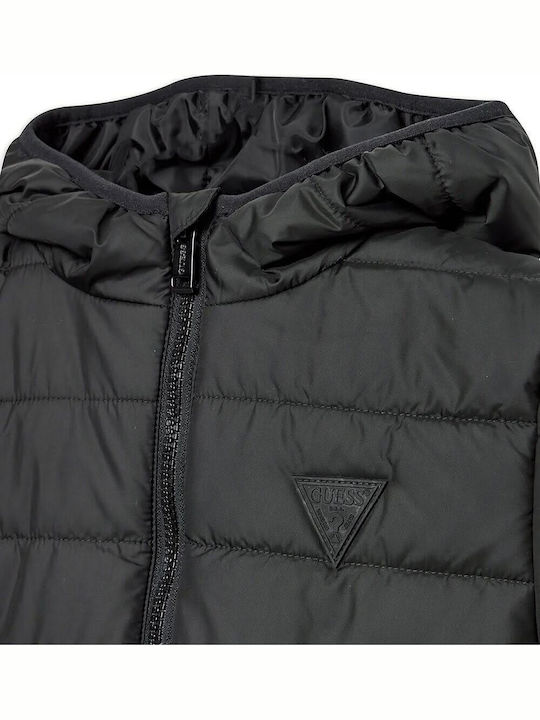 Kids' Quilted Jacket with Hood Black