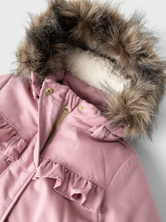 Kids' Parka with Hood Pink