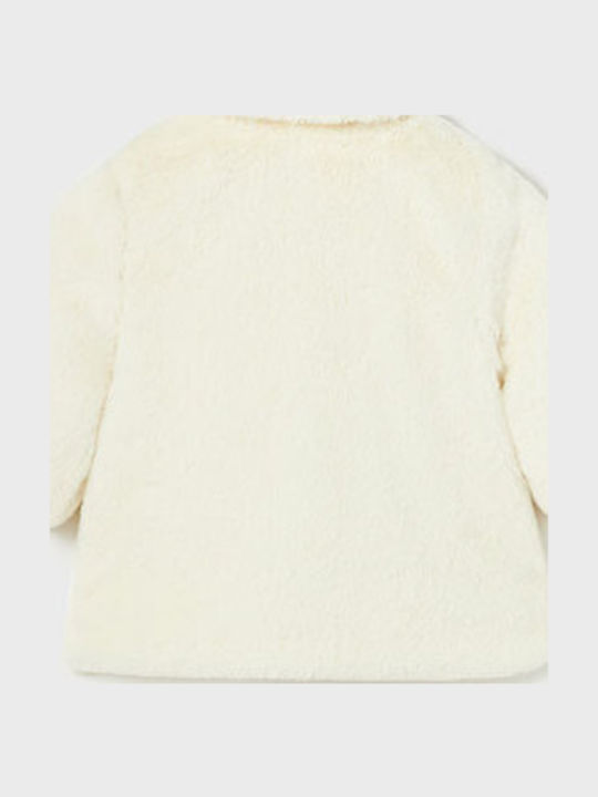 Kids' Fur Short with Hood Ecru