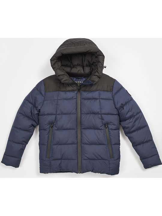 Kinder Freizeitjacke Kurz mit Kapuze Marineblau