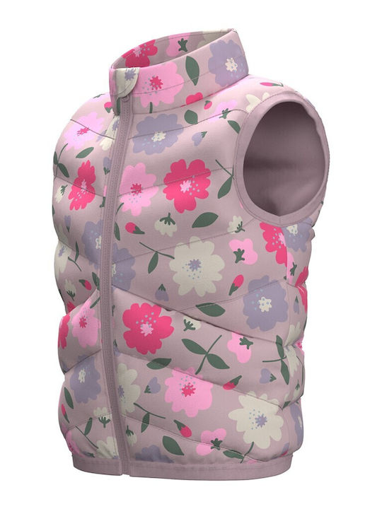 Kids' Quilted Jacket Sleeveless Short Pink