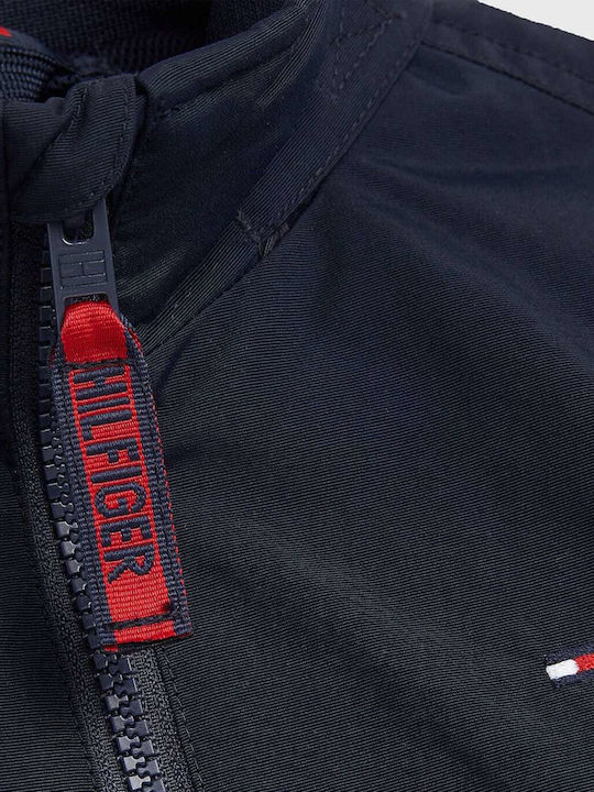 Kinder Freizeitjacke Kurz mit Futter & Kapuze Blau Essential