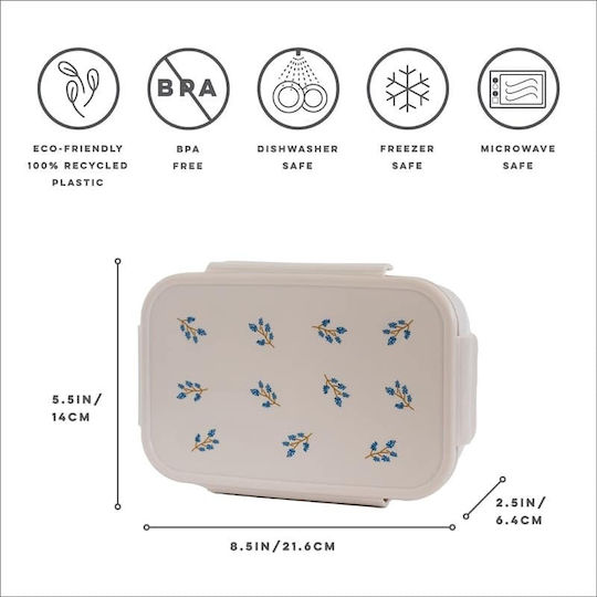 3 Sprouts Bento Box Πλαστικό Παιδικό Δοχείο Φαγητού Μπεζ