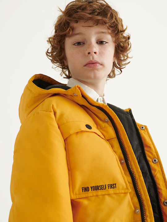 Kids' Casual Jacket Long with Hood Yellow