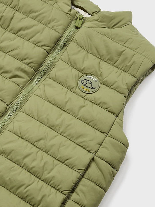 Hello Mr Dino Kids Quilted Sleeveless Short Green