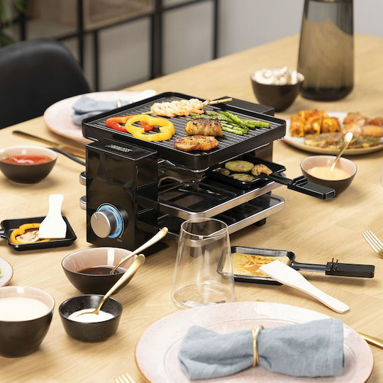 Princess Tabletop Grătar Electric Raclette Placă Striată 700W cu Termostat Reglabil 23bucx21buccm