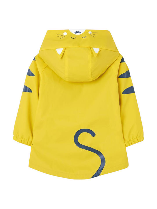 Waterproof Kids' Trench Coat with Lining & Hood Yellow