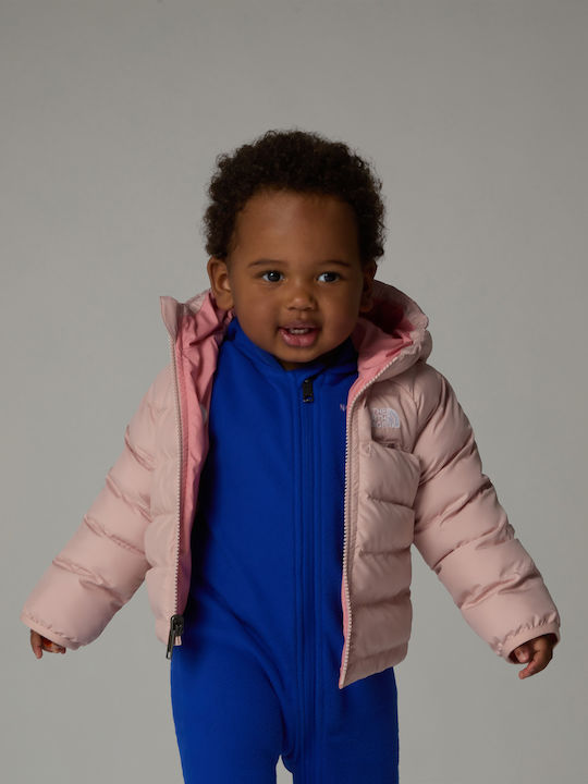 Waterproof Kids' Sports Jacket Double Sided with Hood Pink Reversible Perrito