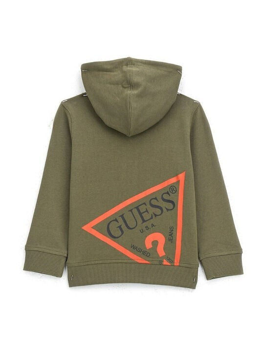 Kids Cardigan with Hood Khaki