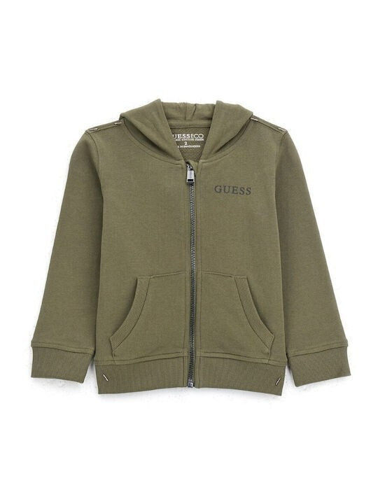 Kids Cardigan with Hood Khaki