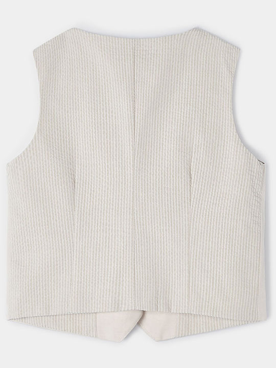 Kids Vest Cotton Beige