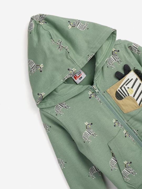 Kinder-Sweatshirtjacke mit Kapuze Grün