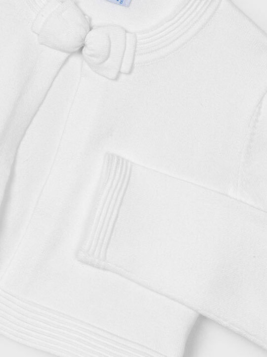Kinderstrickjacke Baumwolle Weiß