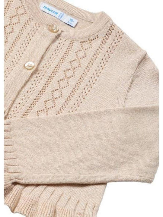 Kinderstrickjacke Baumwolle Beige/Gold