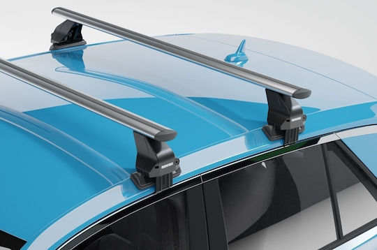 Menabo Bare De Acoperiș Din Aluminiu 130 Cm Pentru Renault Mare Modus 5D 2007-2013 Set Cu Picioare Argintii