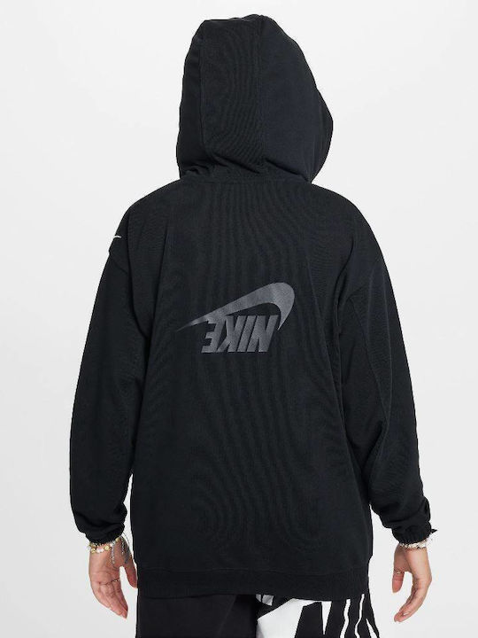 Athletic Kids Cardigan Dri-Fit with Hood Black Sportswear