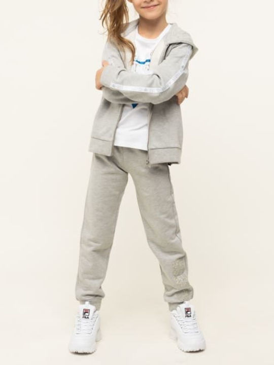Kids Sweatshirt Cardigan Cotton with Hood Gray Active